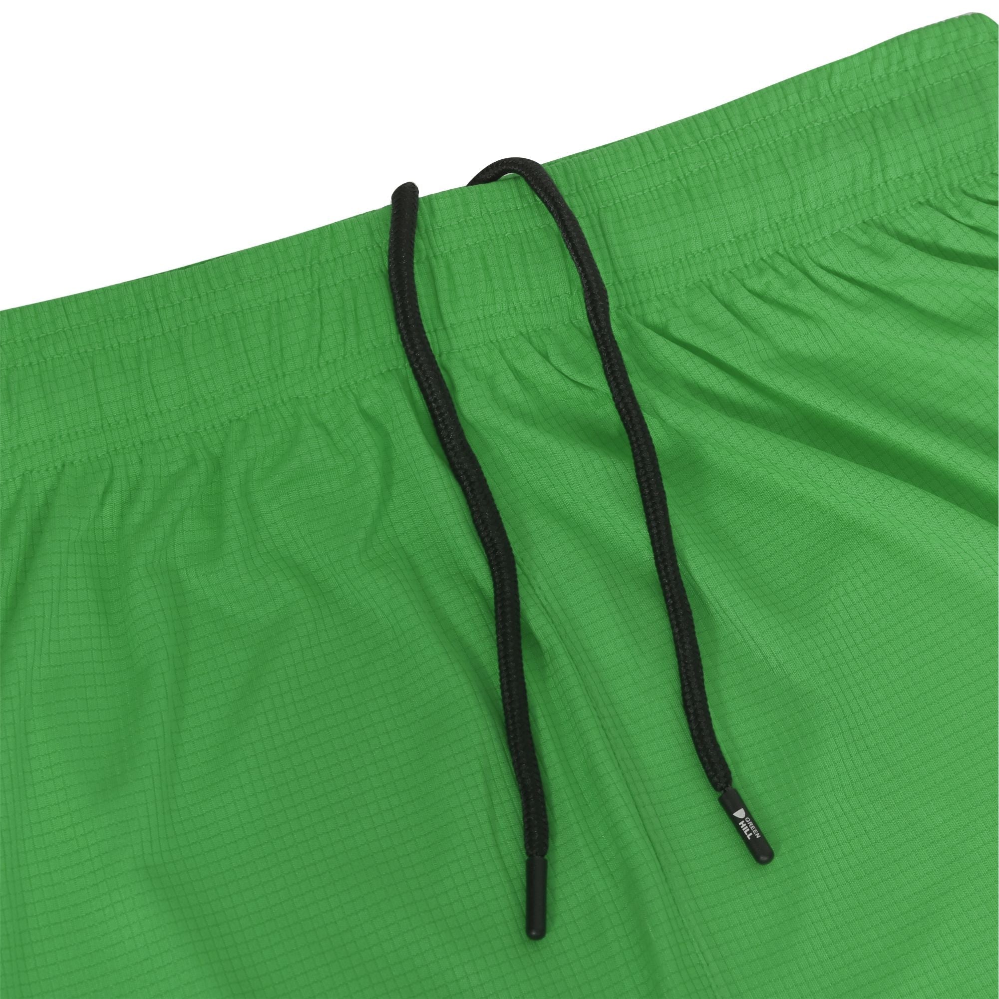 Green Hill Men Running GYM Shorts in a pack of 2, featuring a lightweight design, elastic waistband, and dual zippered pockets.