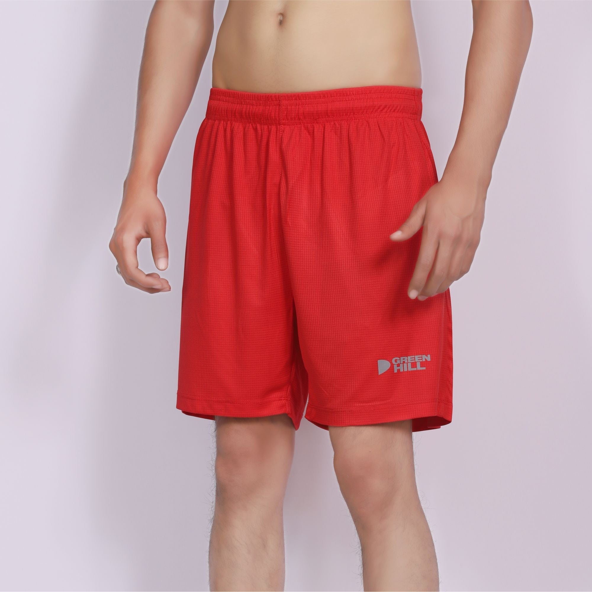 Green Hill Men Running GYM Shorts in a pack of 2, featuring a lightweight design, elastic waistband, and dual zippered pockets.