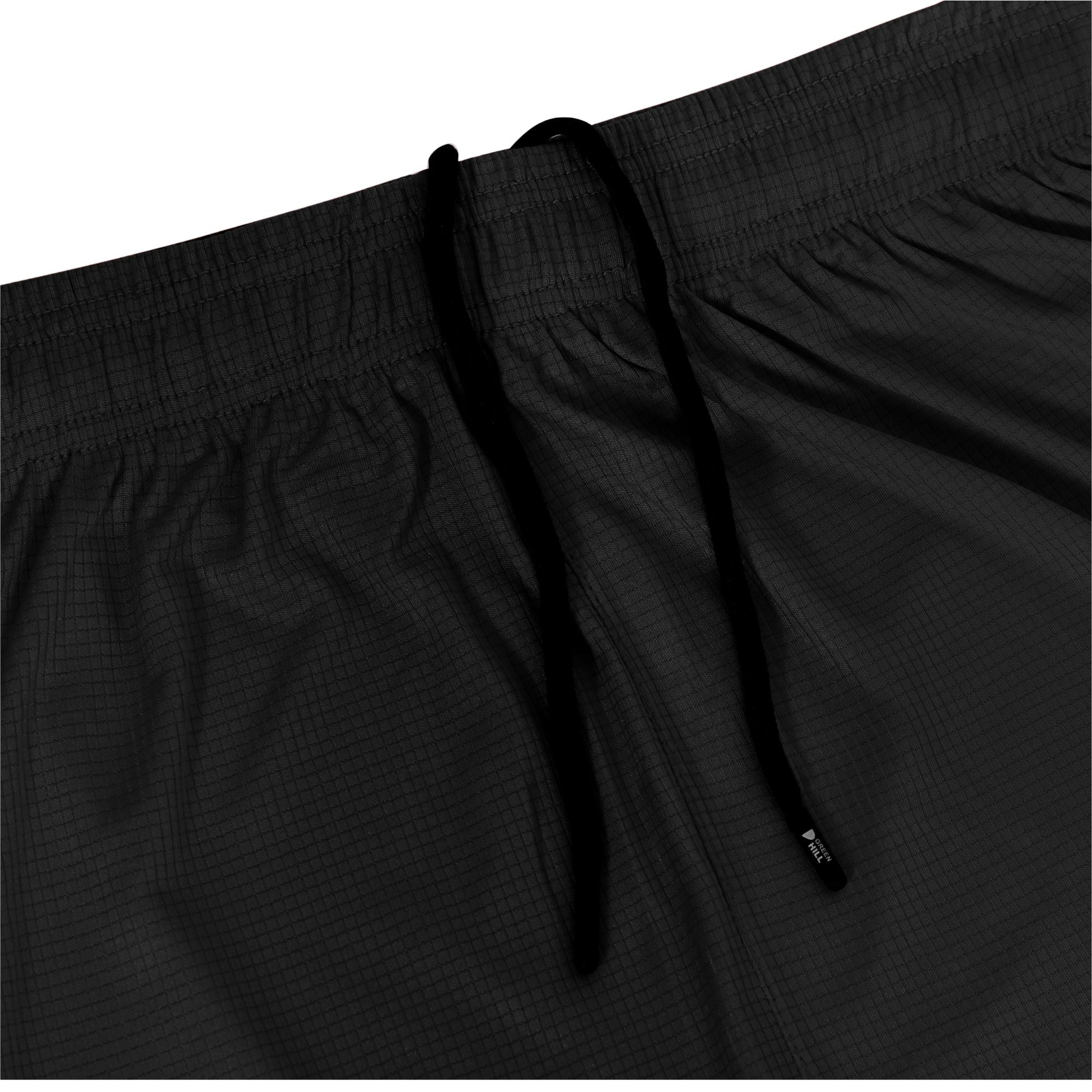 Green Hill Men Running GYM Shorts in a pack of 2, featuring a lightweight design, elastic waistband, and dual zippered pockets.