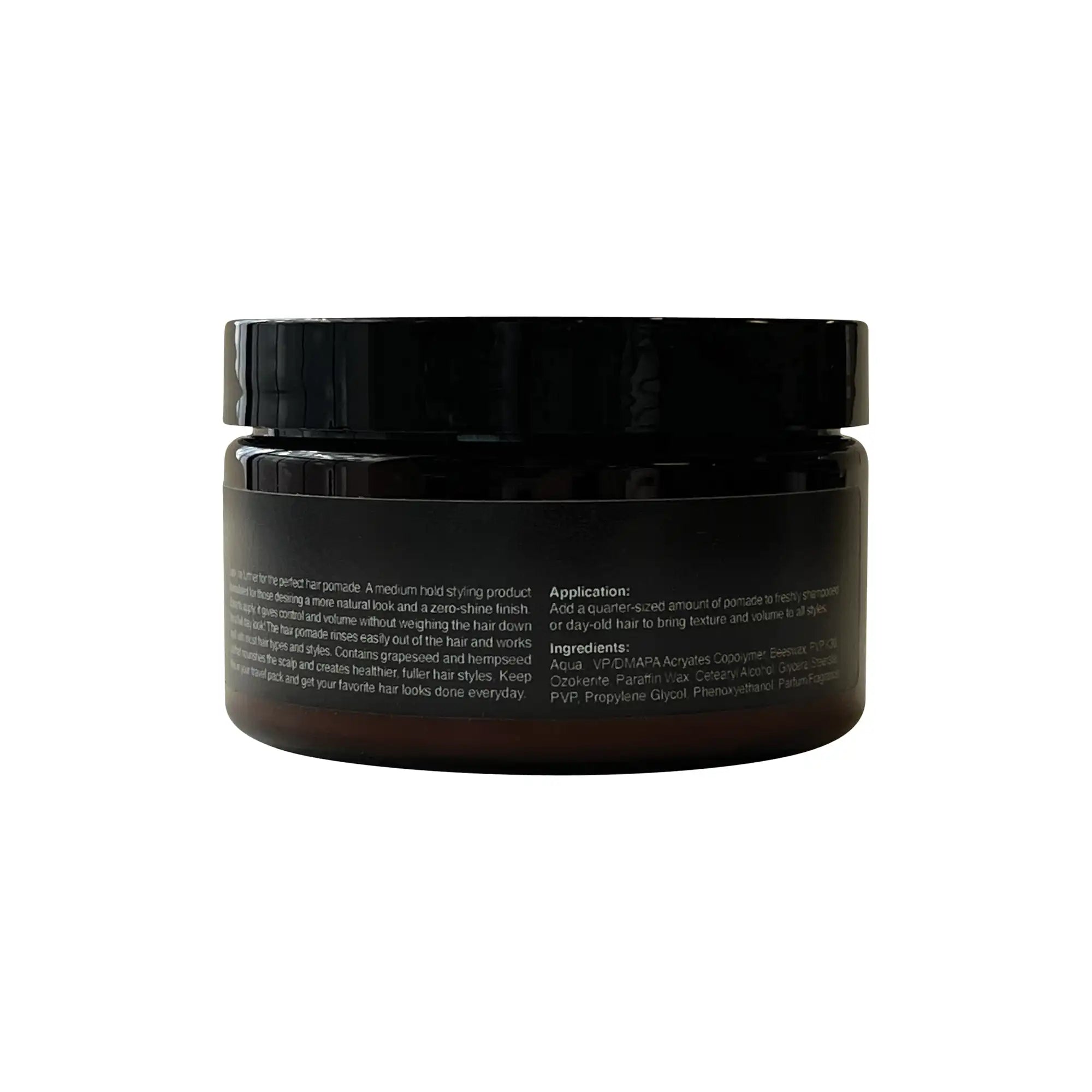 A jar of Hair Clay with a matte finish, showcasing its natural styling capabilities and nourishing ingredients.