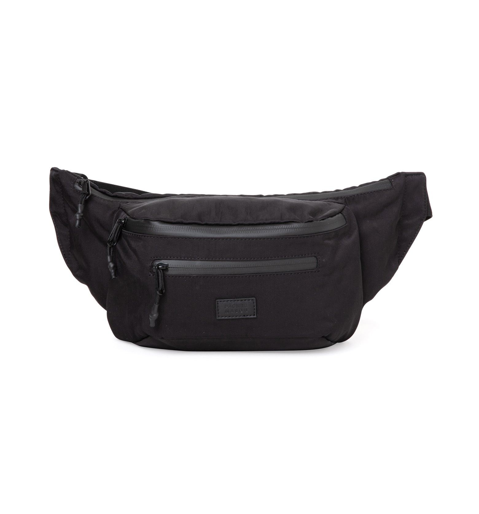 Hamac Fanny Pack in black, showcasing its sleek design and multiple compartments for storage.