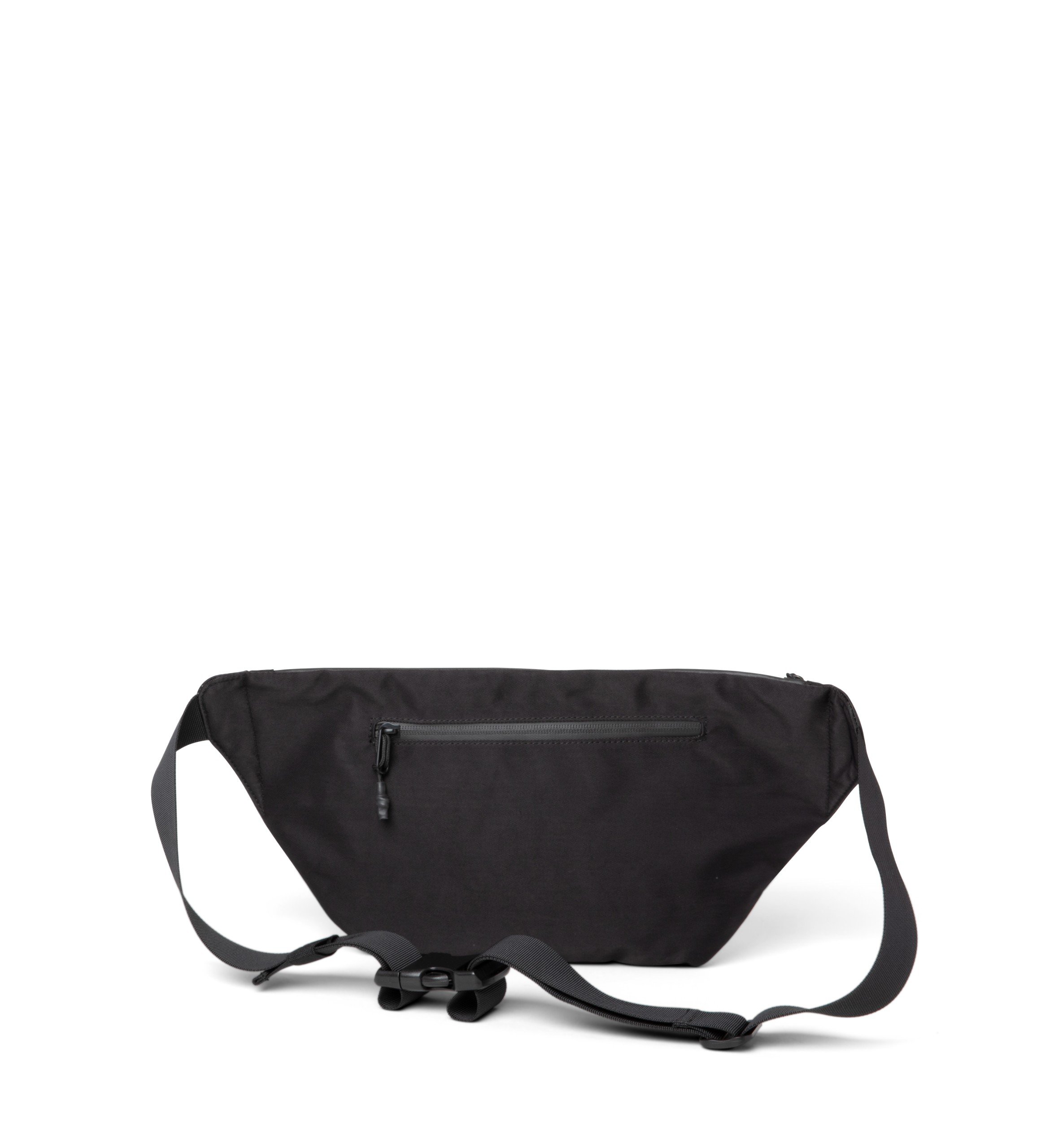 Hamac Fanny Pack in black, showcasing its sleek design and multiple compartments for storage.