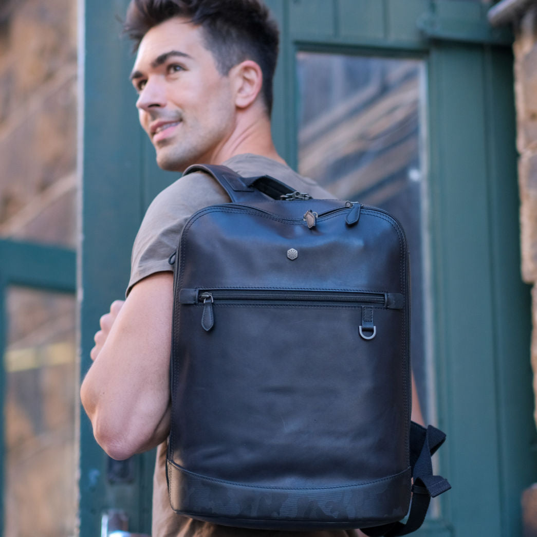 Havana Double Compartment 15" Laptop Backpack in Camo, featuring eco-friendly lining and stylish design.