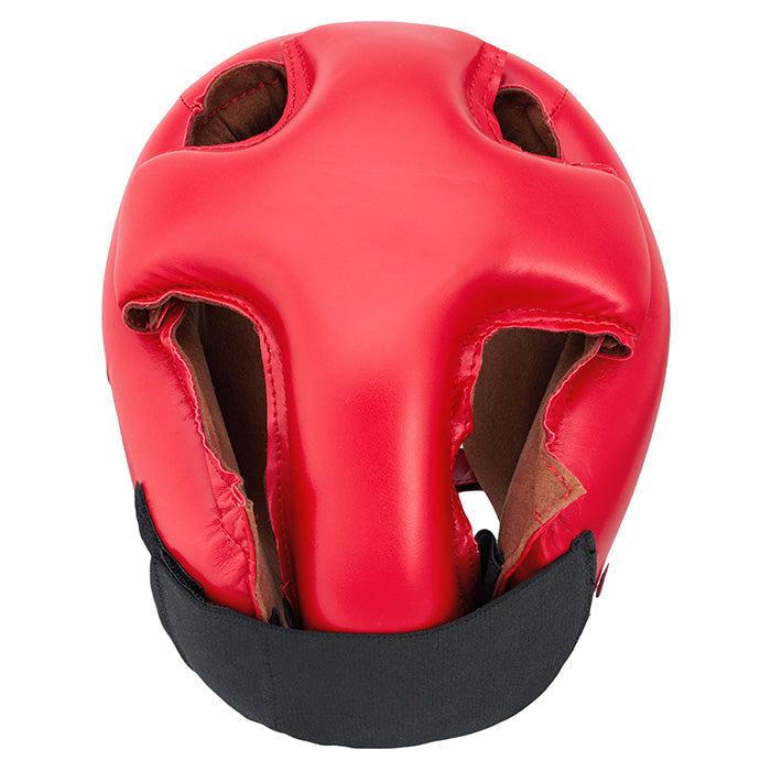 Head Guard KID in blue, black, and red colors made from artificial leather, designed for training.