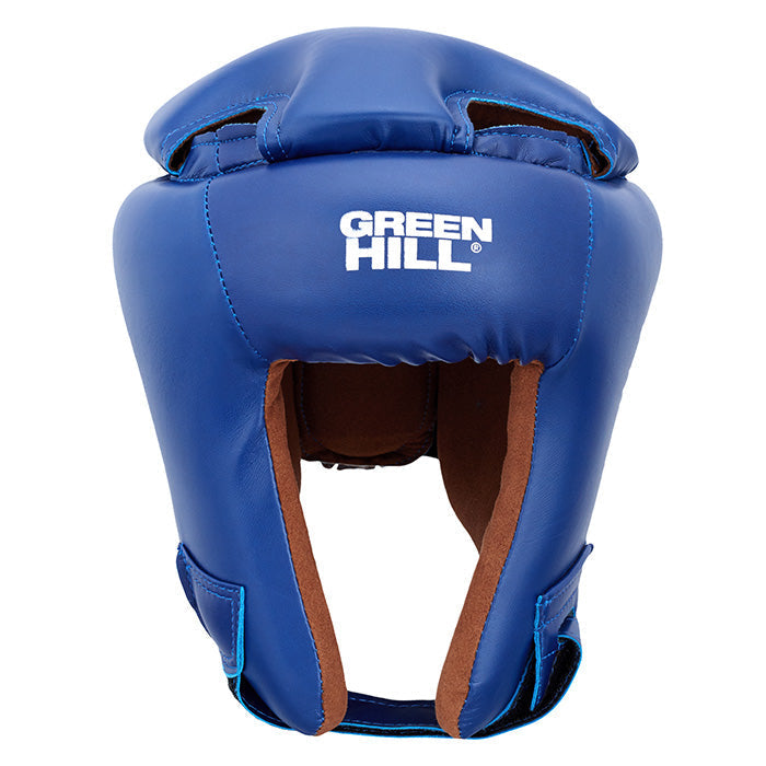 Head Guard KID in blue, black, and red colors made from artificial leather, designed for training.