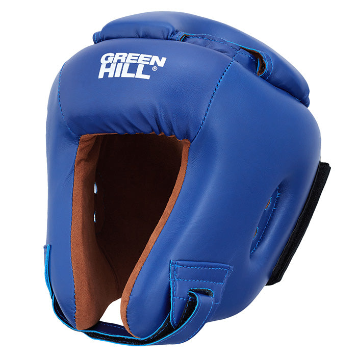 Head Guard KID in blue, black, and red colors made from artificial leather, designed for training.