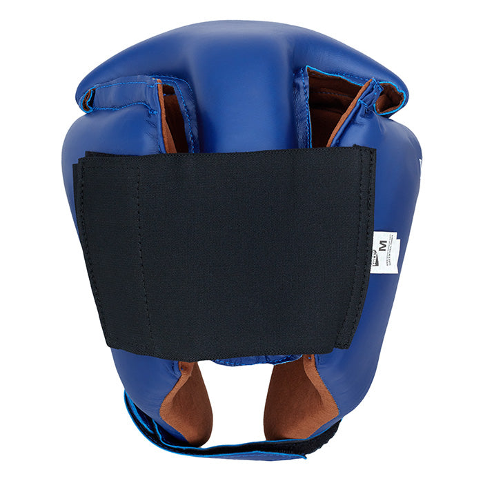 Head Guard KID in blue, black, and red colors made from artificial leather, designed for training.