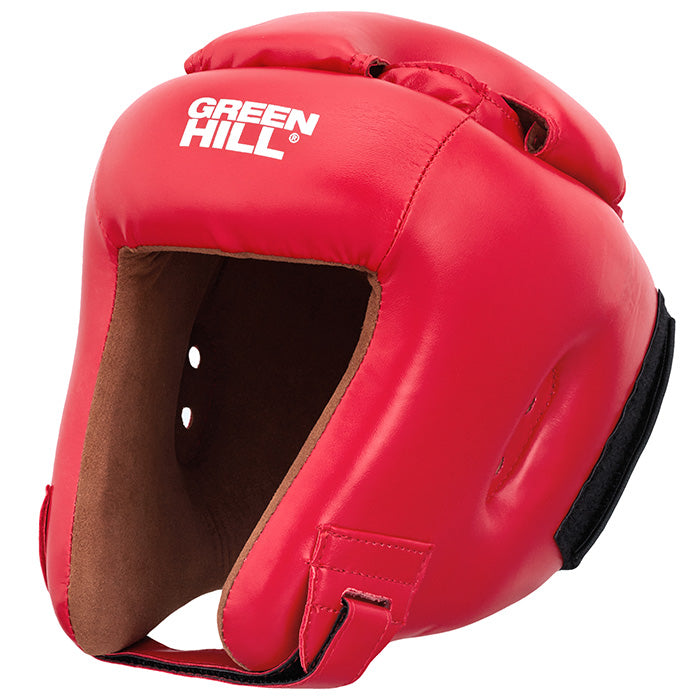 Head Guard KID in blue, black, and red colors made from artificial leather, designed for training.