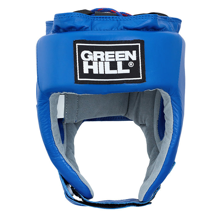 Head Guard TRAINING in red, blue, and black colors, made of artificial leather, designed for training and competition.