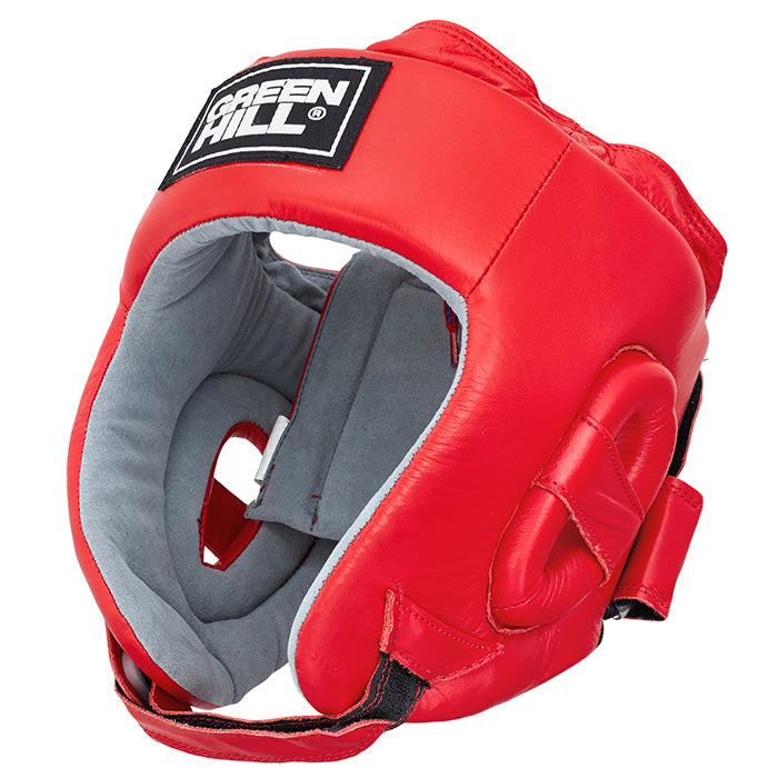 Head Guard TRAINING in red, blue, and black colors, made of artificial leather, designed for training and competition.