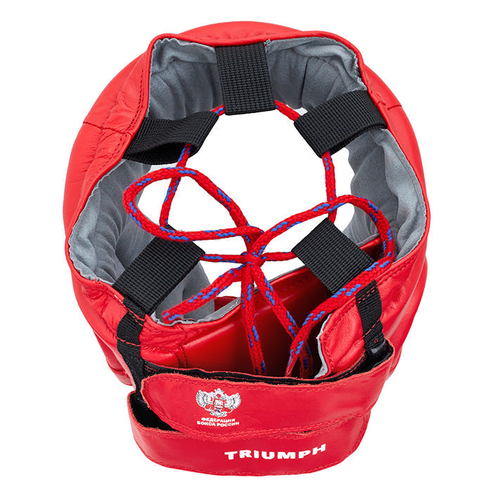 Head Guard TRAINING in red, blue, and black colors, made of artificial leather, designed for training and competition.