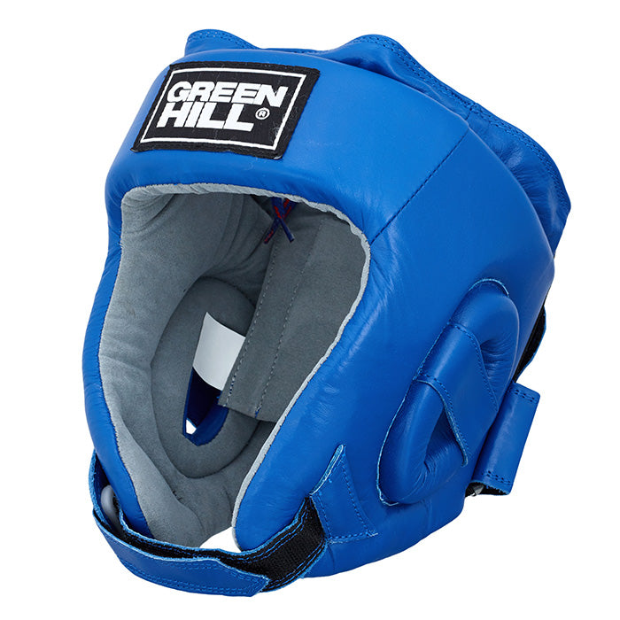 Head Guard TRAINING in red, blue, and black colors, made of artificial leather, designed for training and competition.