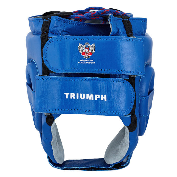 Head Guard TRAINING in red, blue, and black colors, made of artificial leather, designed for training and competition.