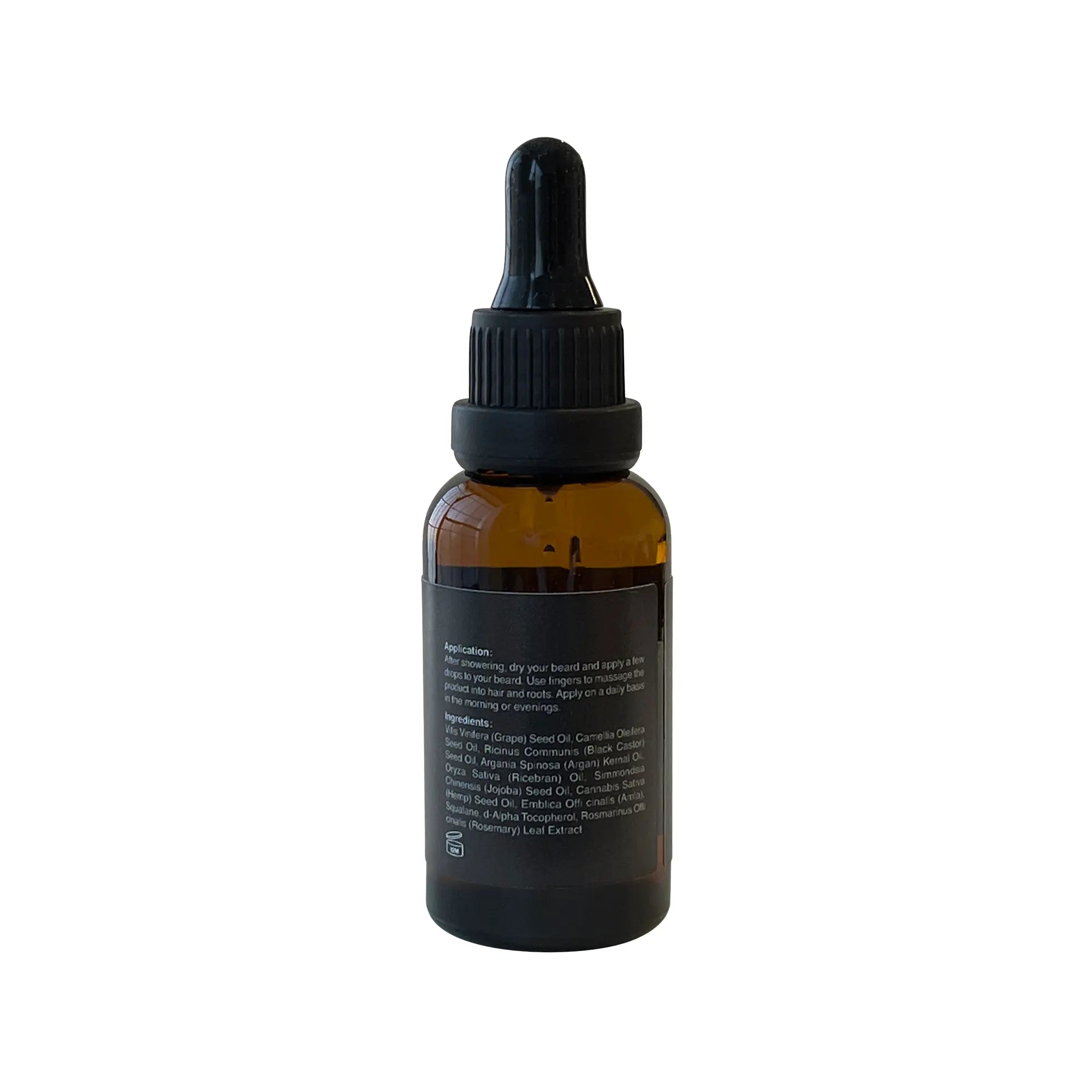 Bottle of Hemp Infused Beard Growth Oil - Unscented with a dropper, showcasing its natural ingredients and sleek design.