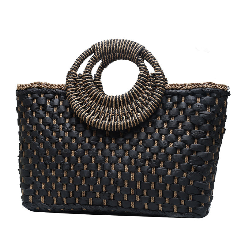 High Quality Bohemian Style Handbag for Women featuring a unique weaving pattern and spacious interior, perfect for daily use.