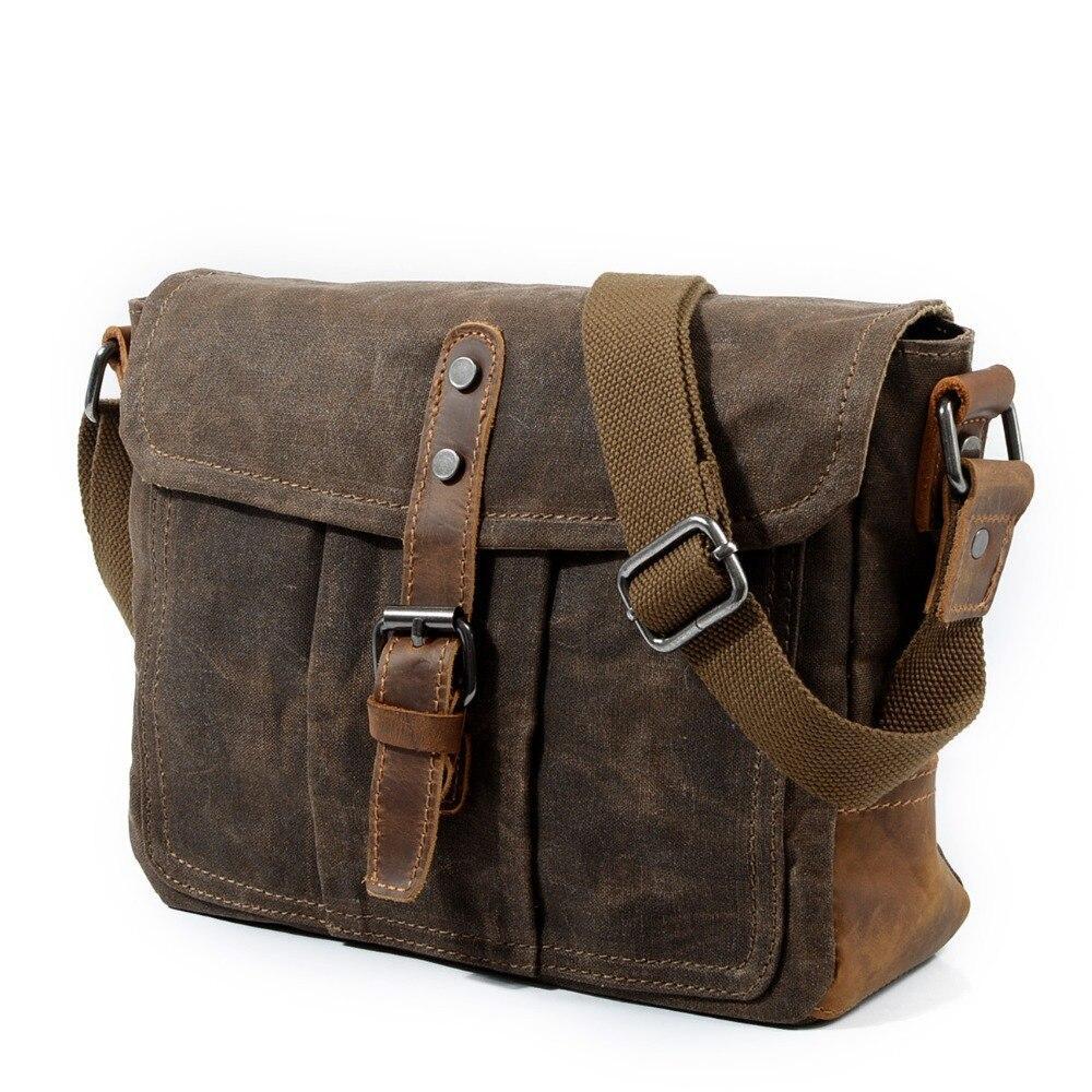 High Quality Casual Canvas Messenger Bag for Men featuring a stylish design, durable canvas material, and multiple internal pockets for organization.