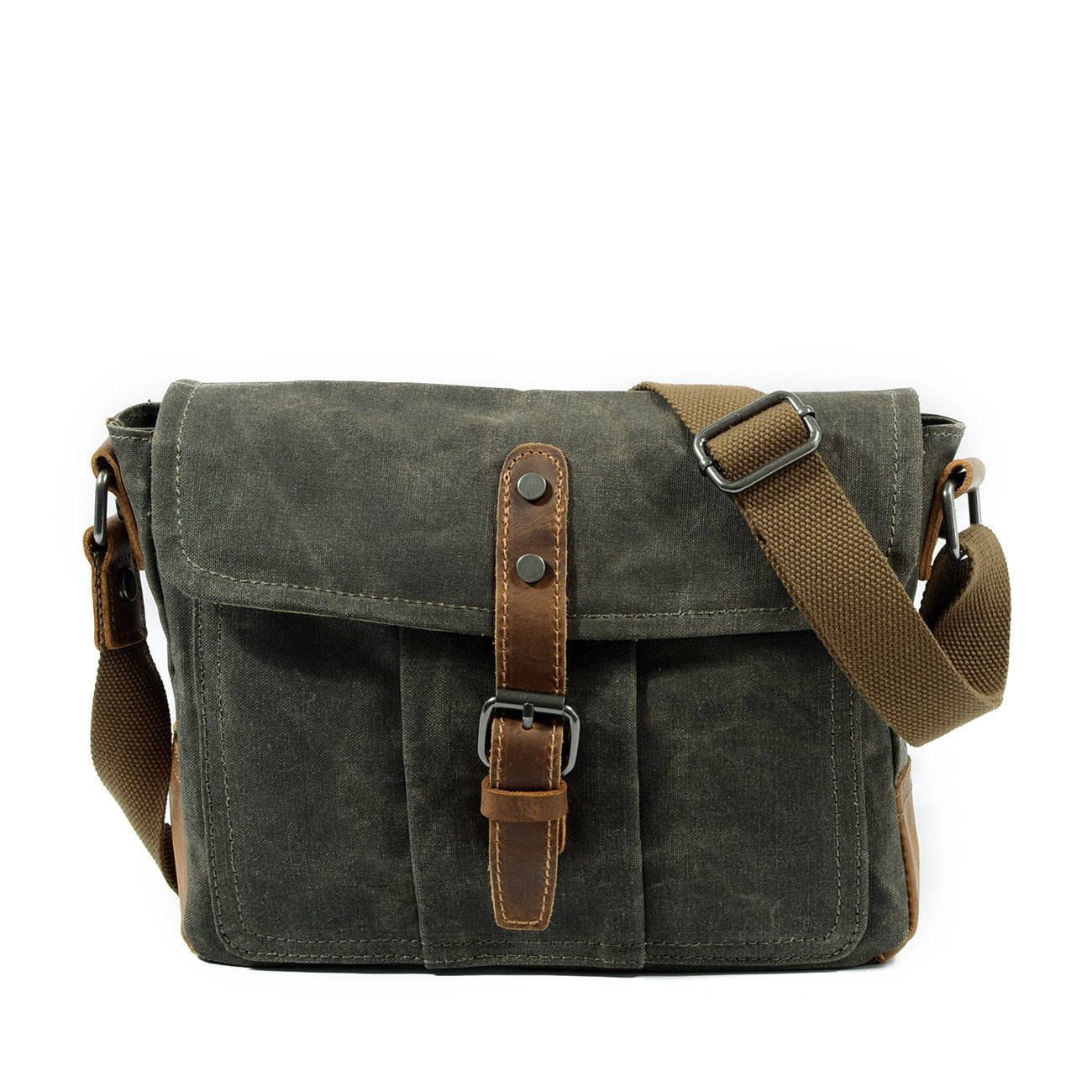 High Quality Casual Canvas Messenger Bag for Men featuring a stylish design, durable canvas material, and multiple internal pockets for organization.