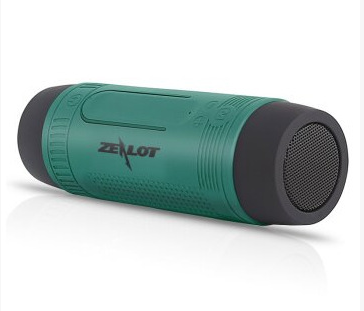 High Quality LED Flashlight & Bluetooth Speaker with sleek design, showcasing its multifunctional features and durable silicone sleeve.