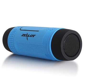 High Quality LED Flashlight & Bluetooth Speaker with sleek design, showcasing its multifunctional features and durable silicone sleeve.