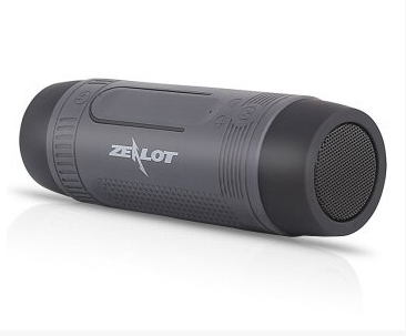 High Quality LED Flashlight & Bluetooth Speaker with sleek design, showcasing its multifunctional features and durable silicone sleeve.