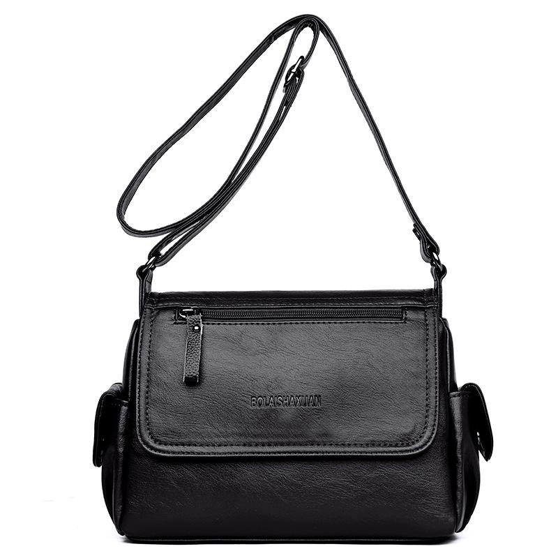 High Quality Messenger Bag for Middle-aged Women in stylish bucket design, made from durable PU fabric with multiple pockets.