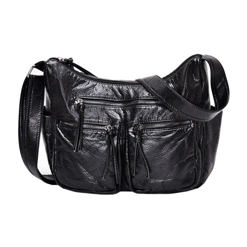 High Quality Outdoors Crossbody Messenger Bag for Ladies in stylish PU material, featuring a zipper closure and adjustable strap.