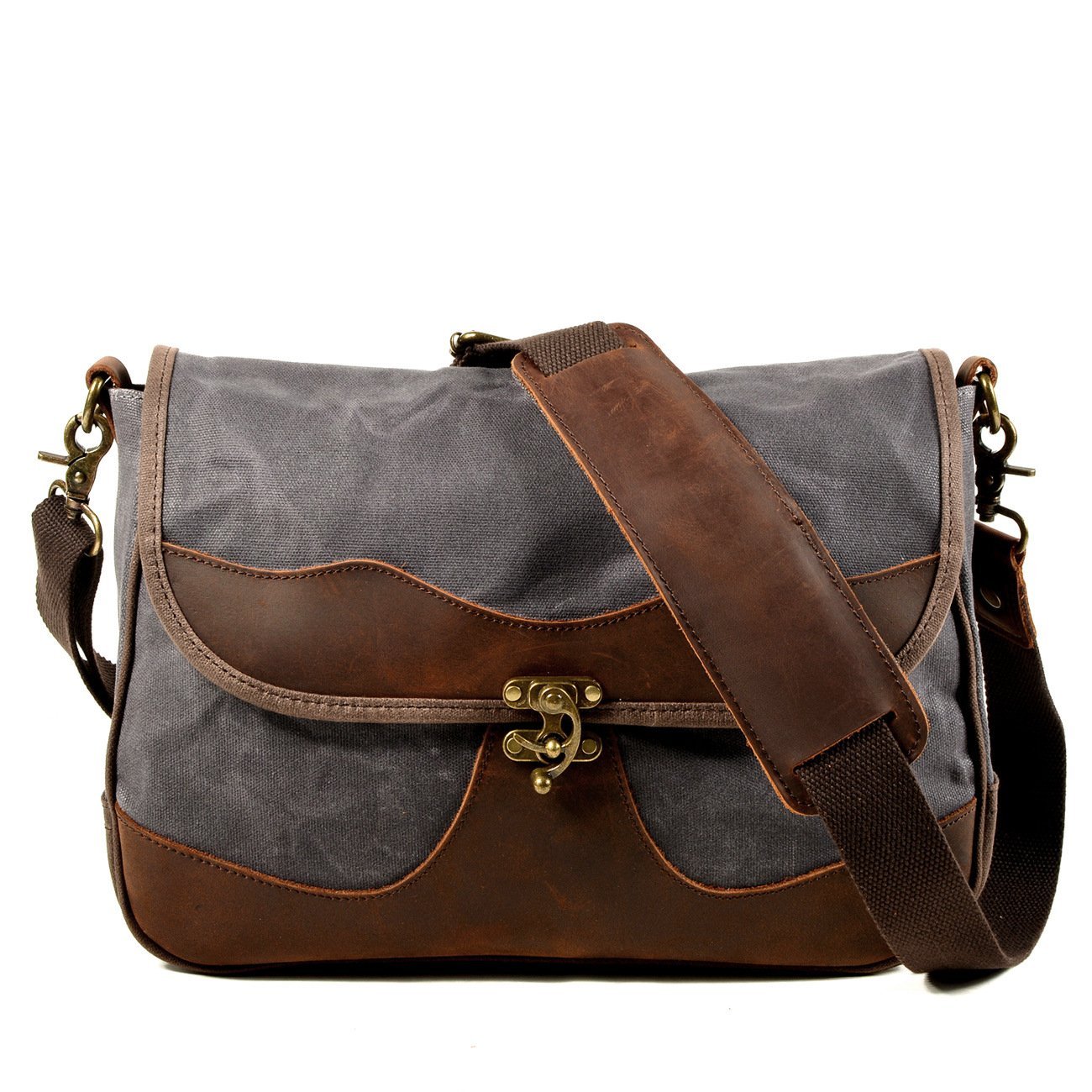 High Quality Unisex Canvas Messenger Bag in a stylish design, featuring multiple compartments and a comfortable shoulder strap.