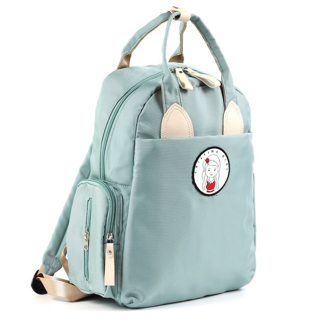 Stylish iPad and laptop backpack in four colors, featuring adjustable straps and multiple pockets for organization.