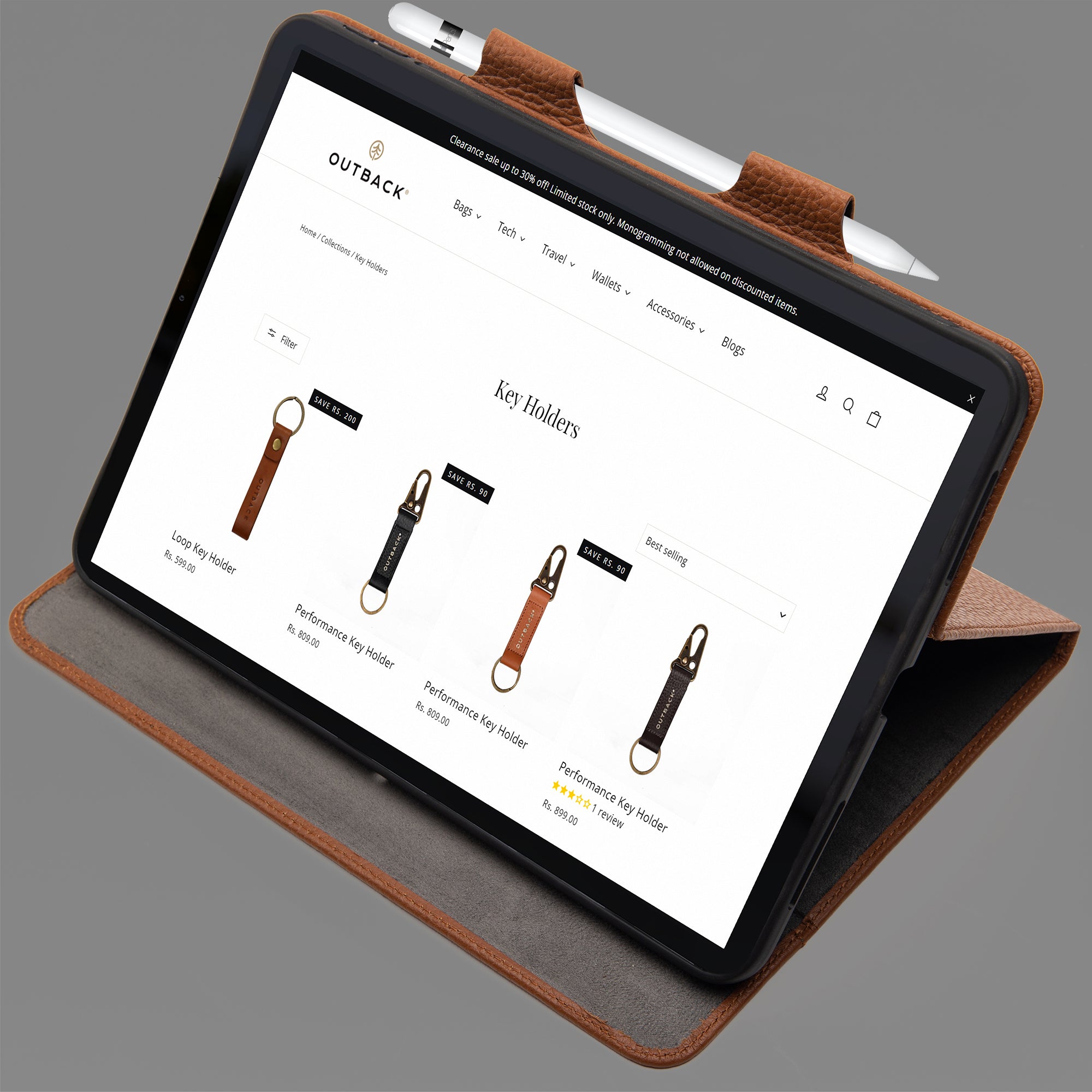 Elegant iPad Leather Case made from premium full grain leather, showcasing its luxurious texture and protective design.