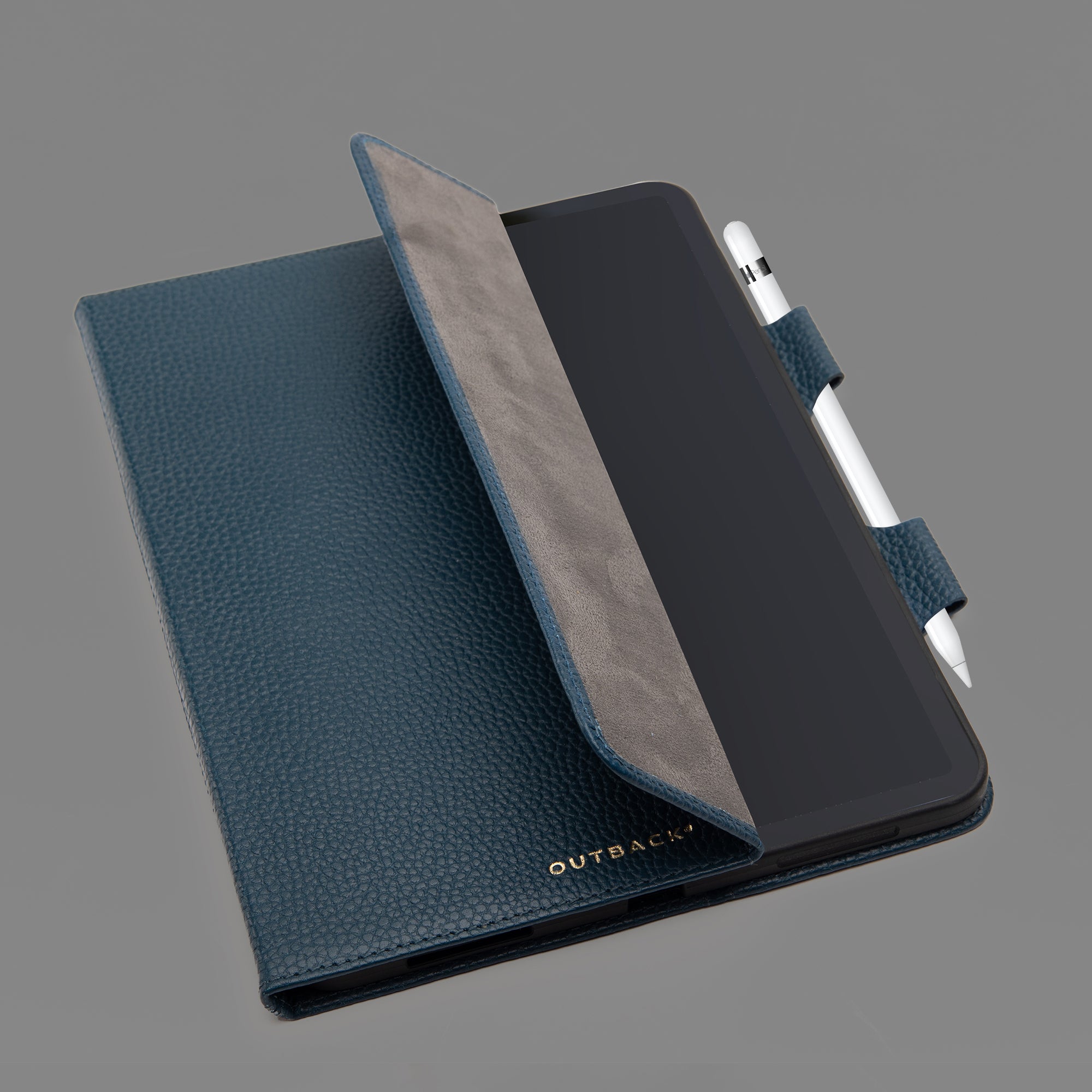 Elegant iPad Leather Case made from premium full grain leather, showcasing its luxurious texture and design.