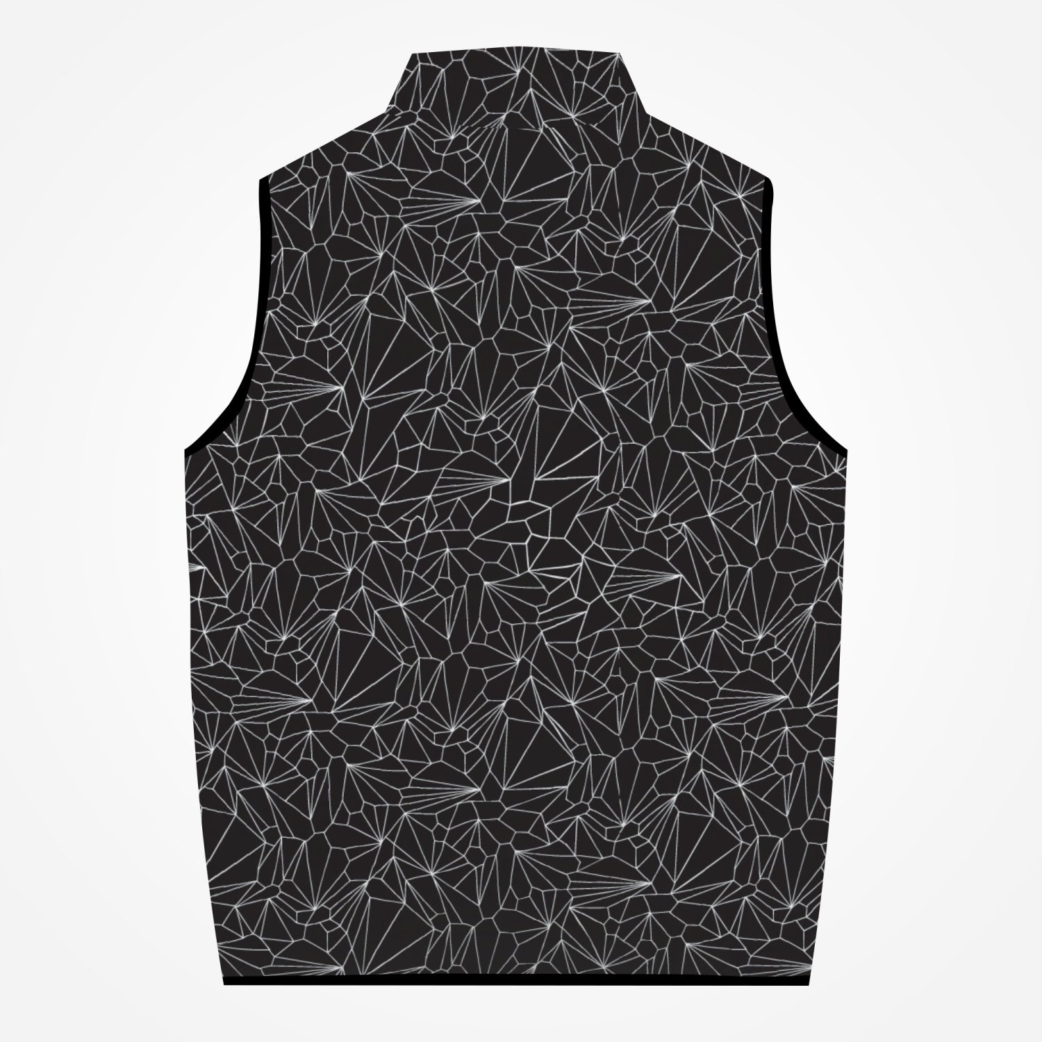 Jacki Easlick Geometric Cotton-pad Zipper-up Vest in stylish design, showcasing its soft fabric and roomy front pocket.