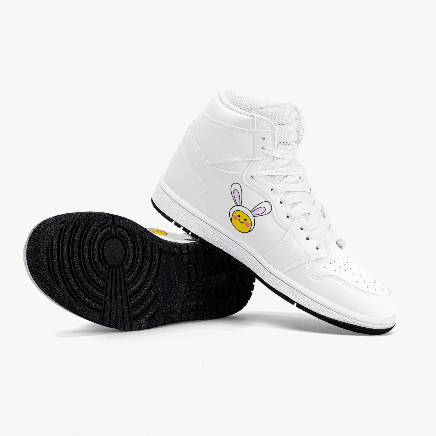 Jacki Easlick Lux Bunny High-Top Leather Sneakers showcasing stylish design and premium leather material.