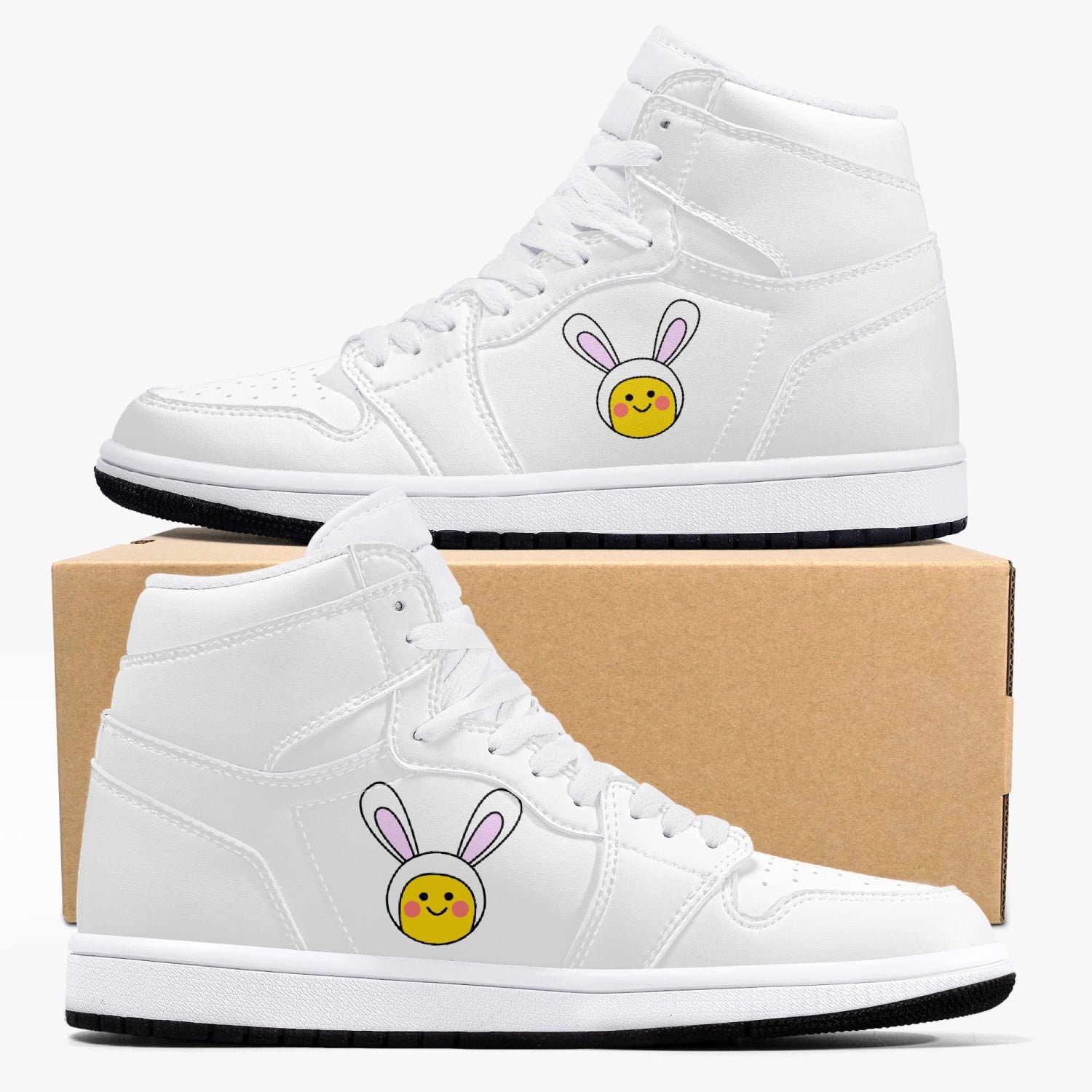 Jacki Easlick Lux Bunny High-Top Leather Sneakers showcasing stylish design and premium leather material.