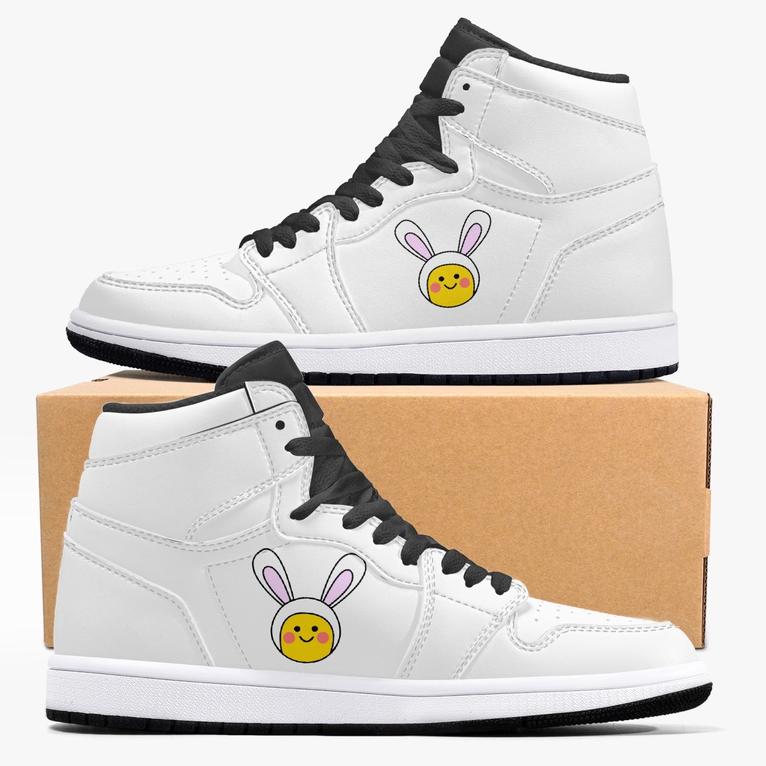 Jacki Easlick Lux Bunny High-Top Leather Sneakers showcasing stylish design and premium leather material.