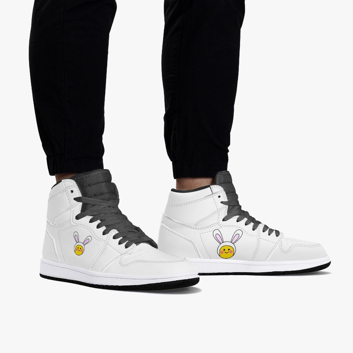 Jacki Easlick Lux Bunny High-Top Leather Sneakers showcasing stylish design and premium leather material.