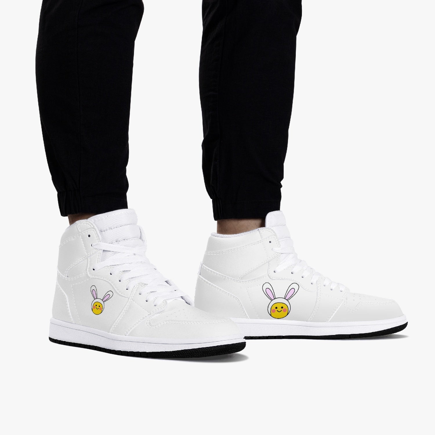 Jacki Easlick Lux Bunny High-Top Leather Sneakers showcasing stylish design and premium leather material.