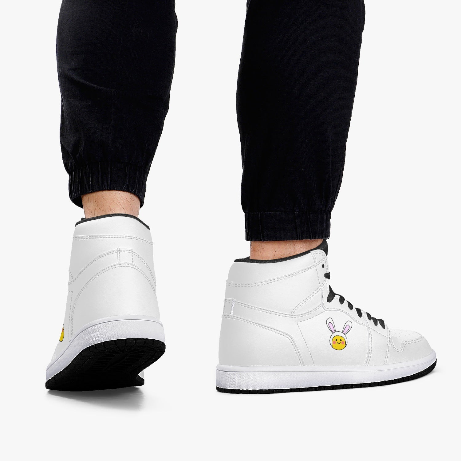 Jacki Easlick Lux Bunny High-Top Leather Sneakers showcasing stylish design and premium leather material.