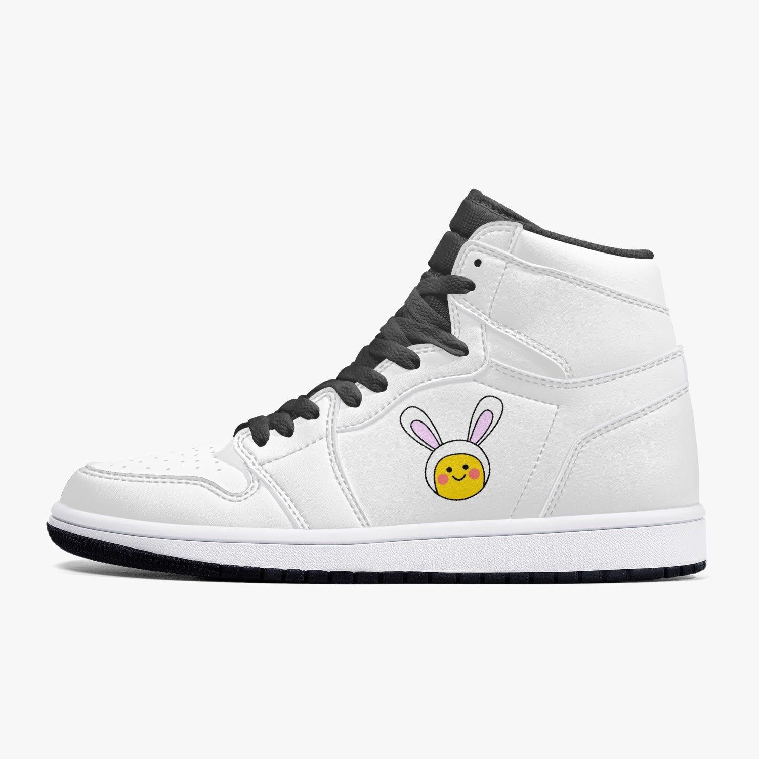 Jacki Easlick Lux Bunny High-Top Leather Sneakers showcasing stylish design and premium leather material.