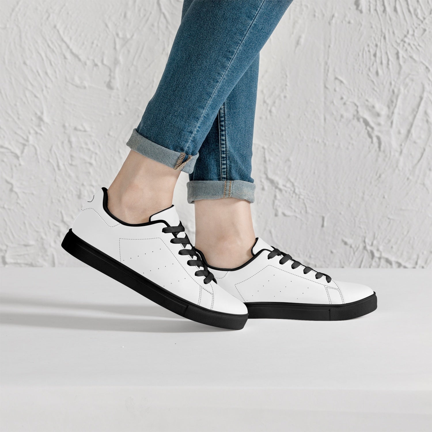 Jacki Easlick Lux Egg Low-Top Leather Sneakers featuring an all-over-print leather upper and classic lace-up design.