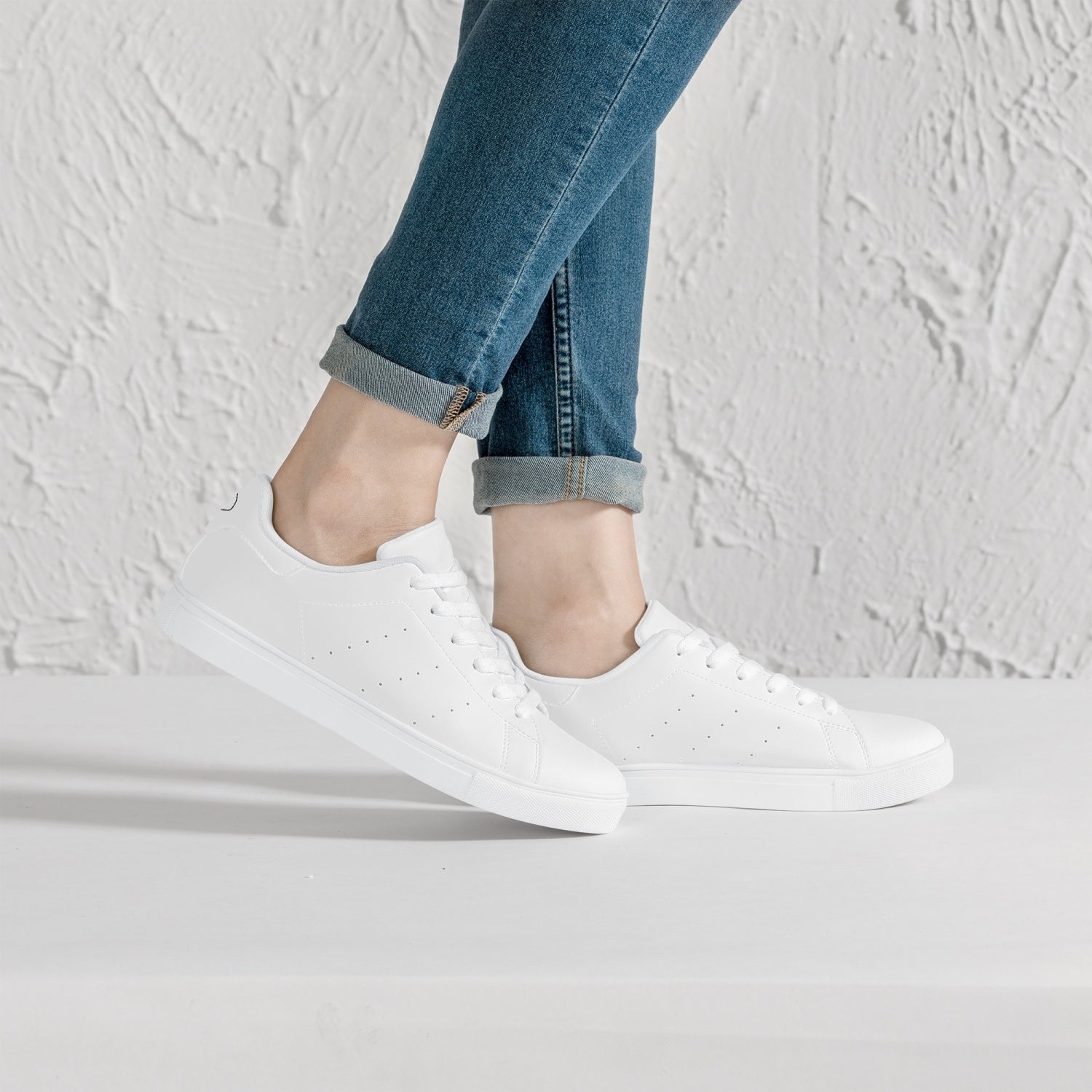 Jacki Easlick Lux Egg Low-Top Leather Sneakers featuring an all-over-print leather upper and classic lace-up design.