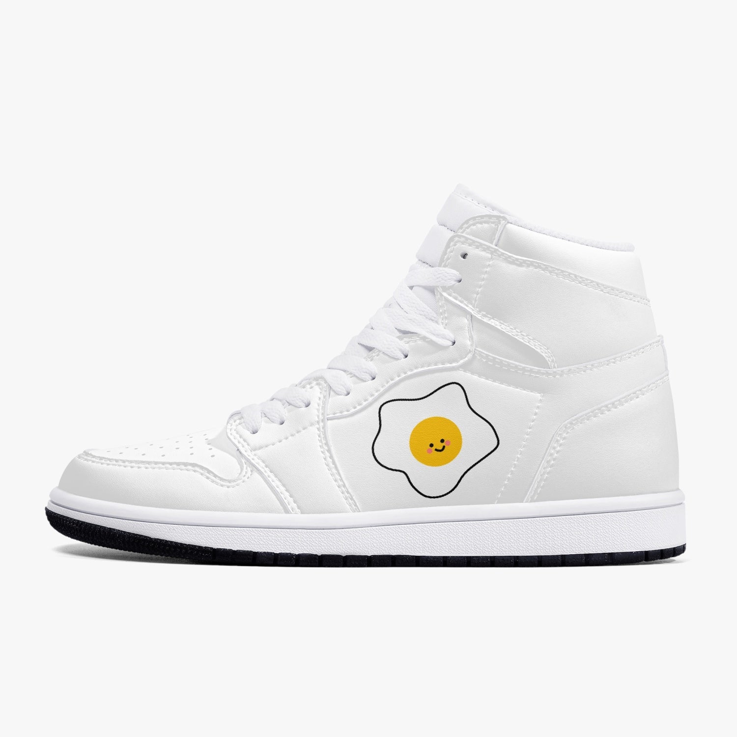 Jacki Easlick Luxury Egg High-Top Leather Sneakers showcasing premium leather and stylish design.