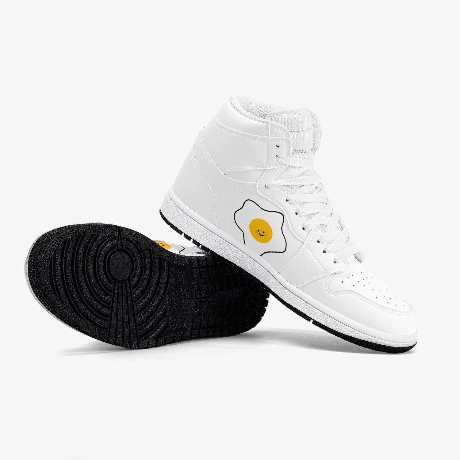 Jacki Easlick Luxury Egg High-Top Leather Sneakers showcasing premium leather and stylish design.