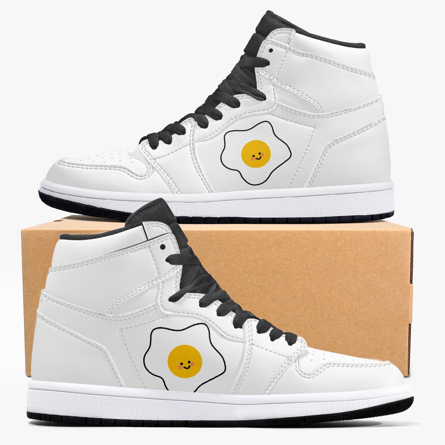 Jacki Easlick Luxury Egg High-Top Leather Sneakers showcasing premium leather and stylish design.