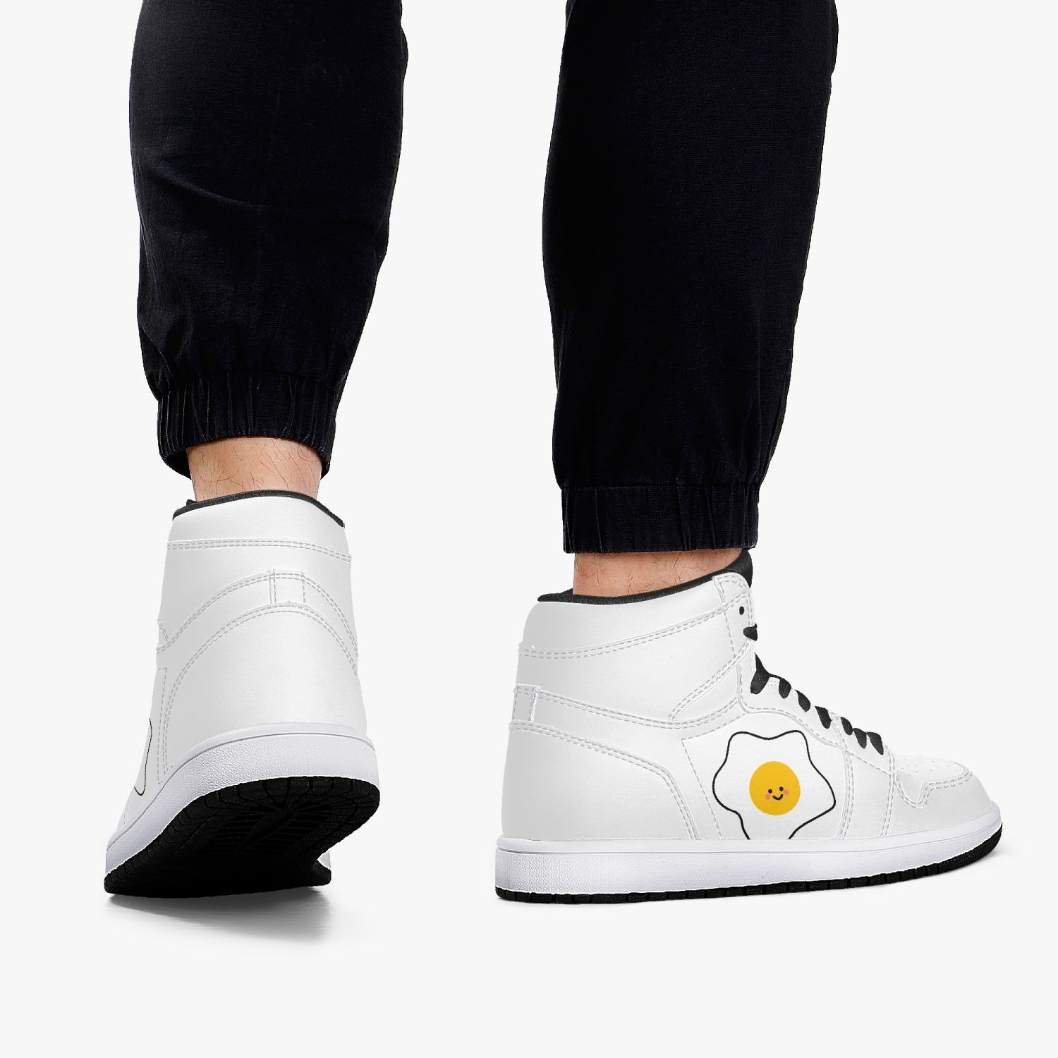 Jacki Easlick Luxury Egg High-Top Leather Sneakers showcasing premium leather and stylish design.