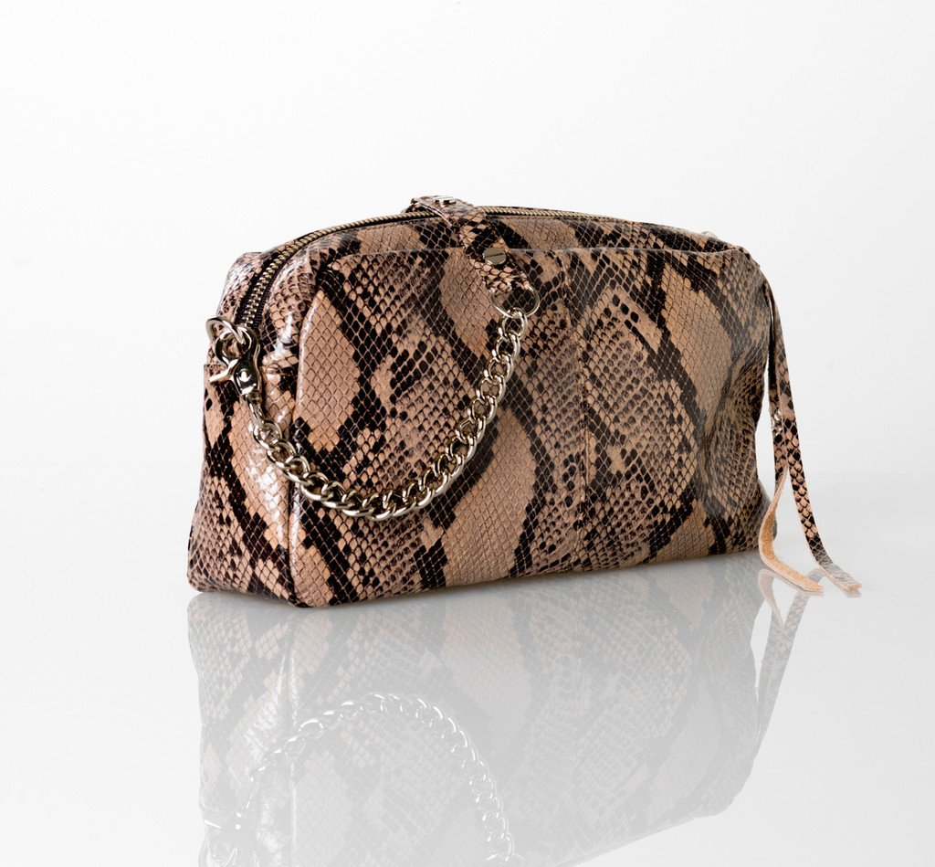 Jacki Easlick Python Crossbody bag featuring a sleek design, adjustable strap, and luxurious python leather.