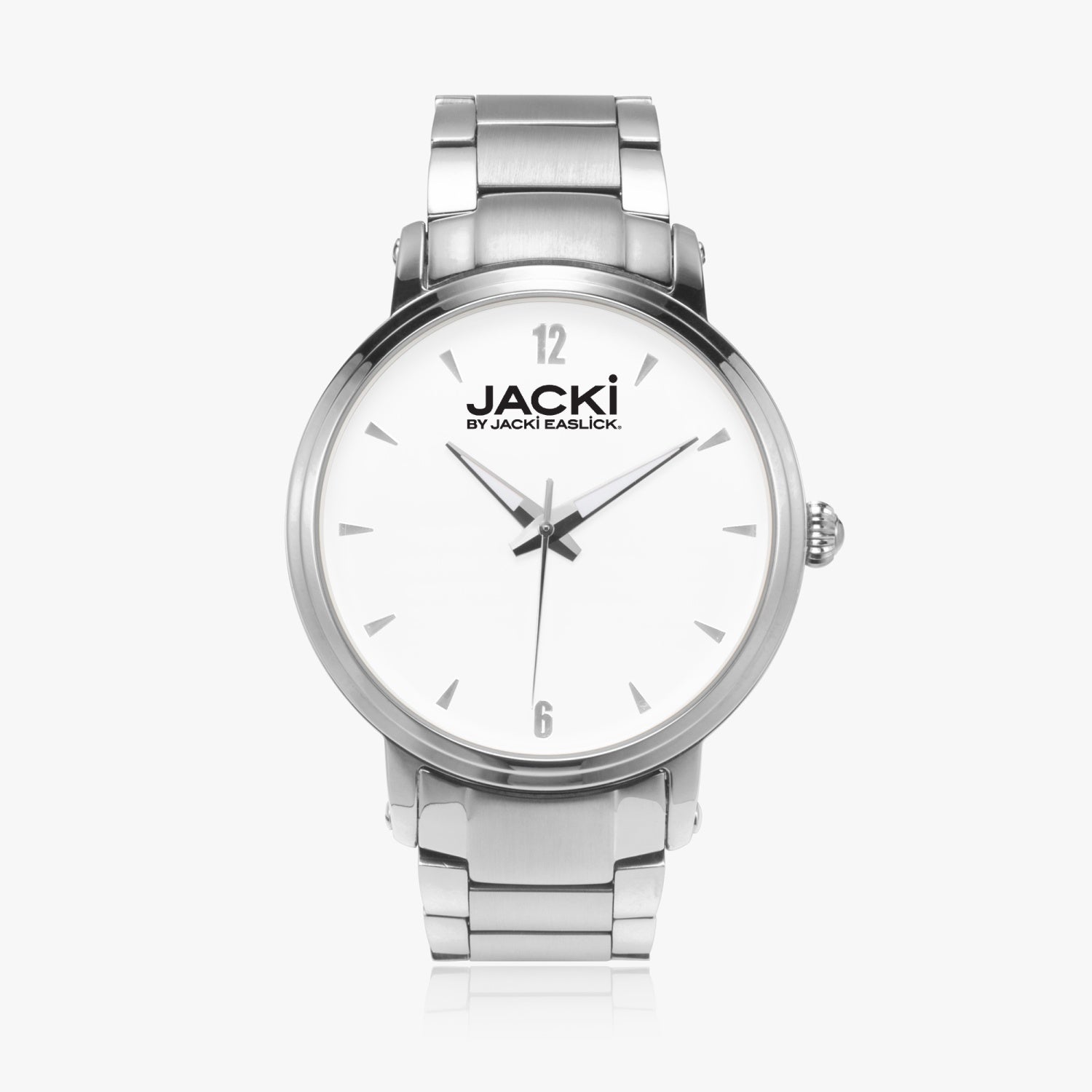 Jacki Easlick Steel Strap Automatic Watch with stainless steel case and classic design, showcasing its elegant features.