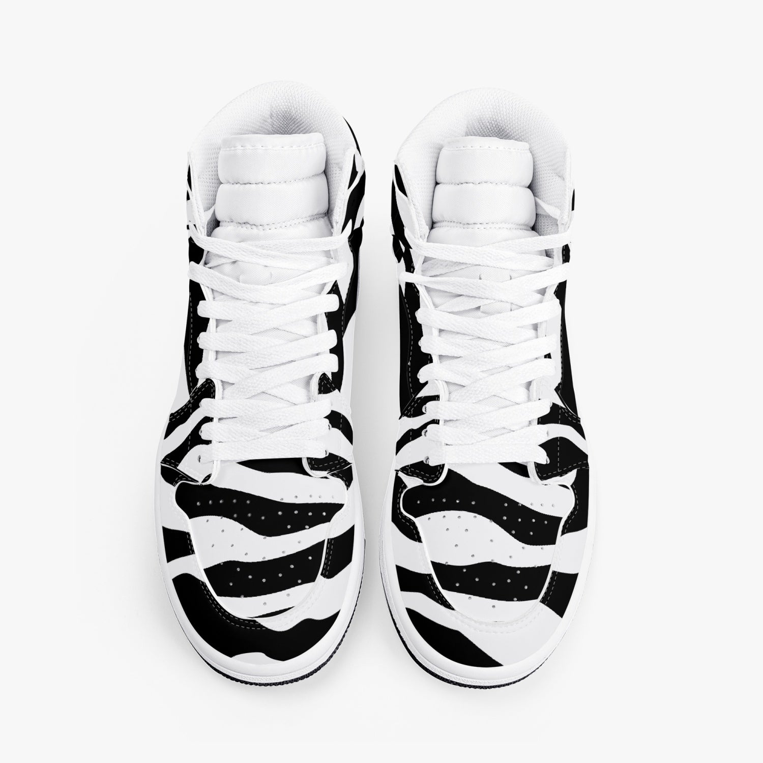 Jacki Easlick Zebra High-Top Leather Sneakers showcasing a stylish zebra print design with a durable leather upper.