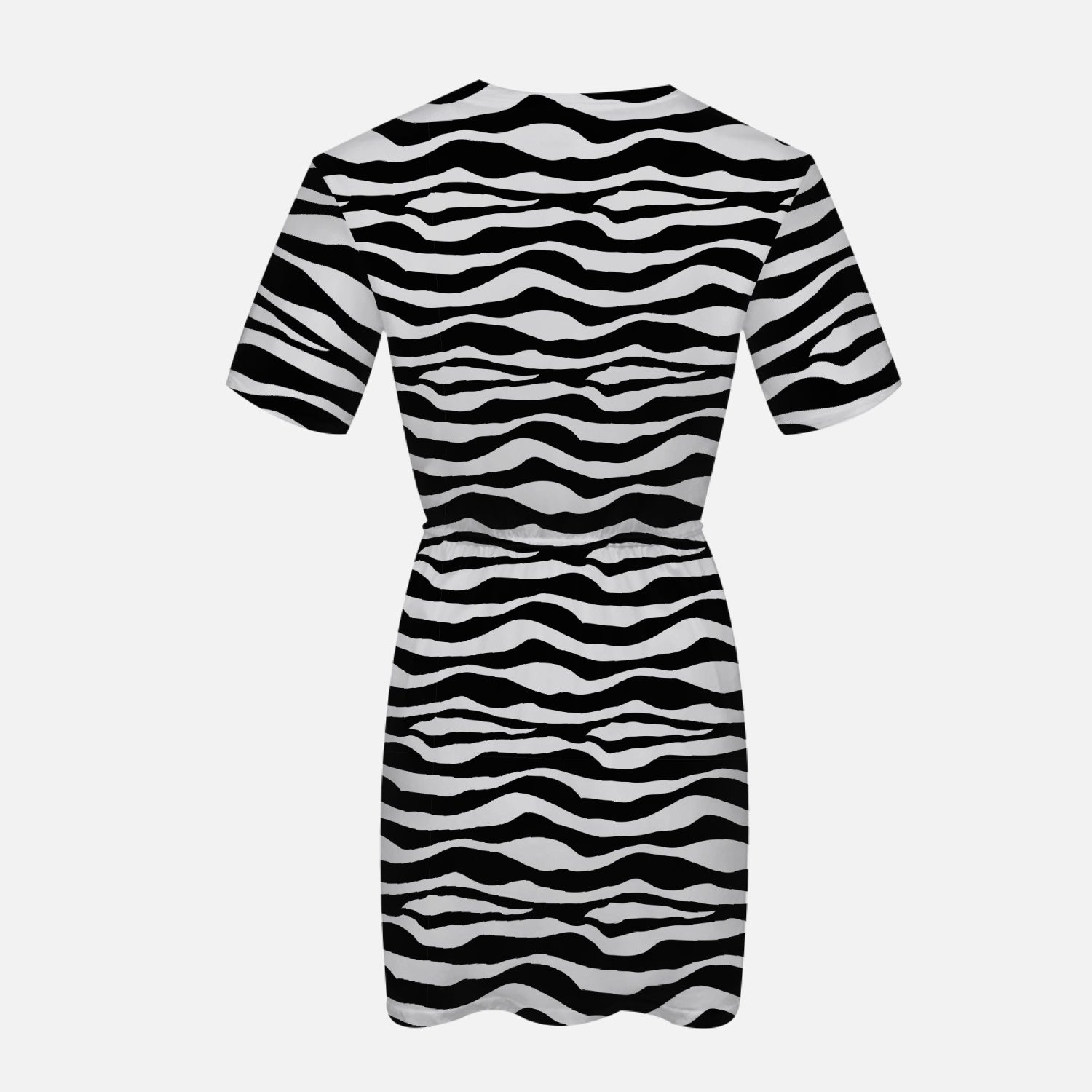 Jacki Easlick Zebra One Piece Dress featuring elegant pleats and a classic round collar, perfect for women.