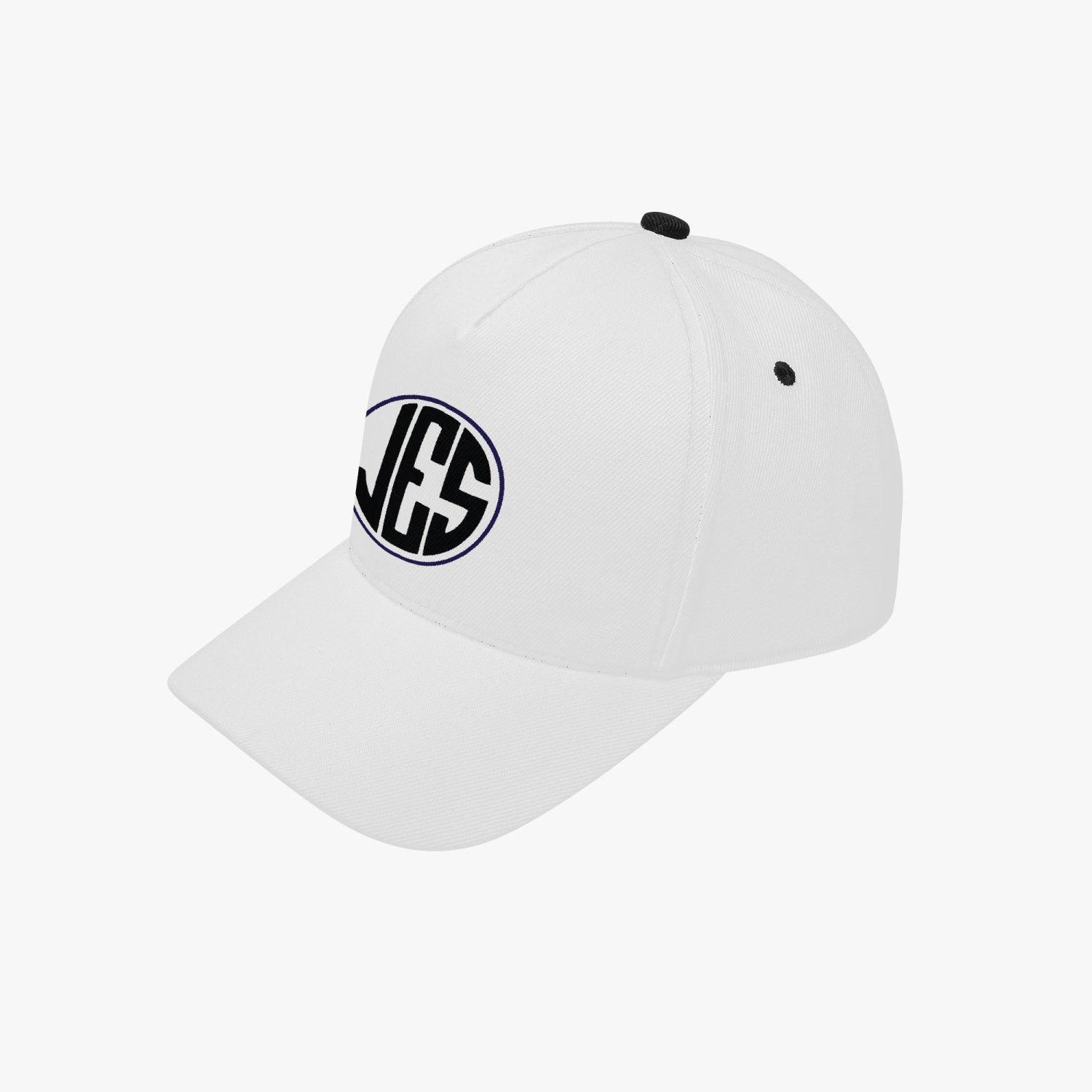 JES Monogram Hat featuring a stylish unisex design, made from durable canvas with a structured fit and flat bill.