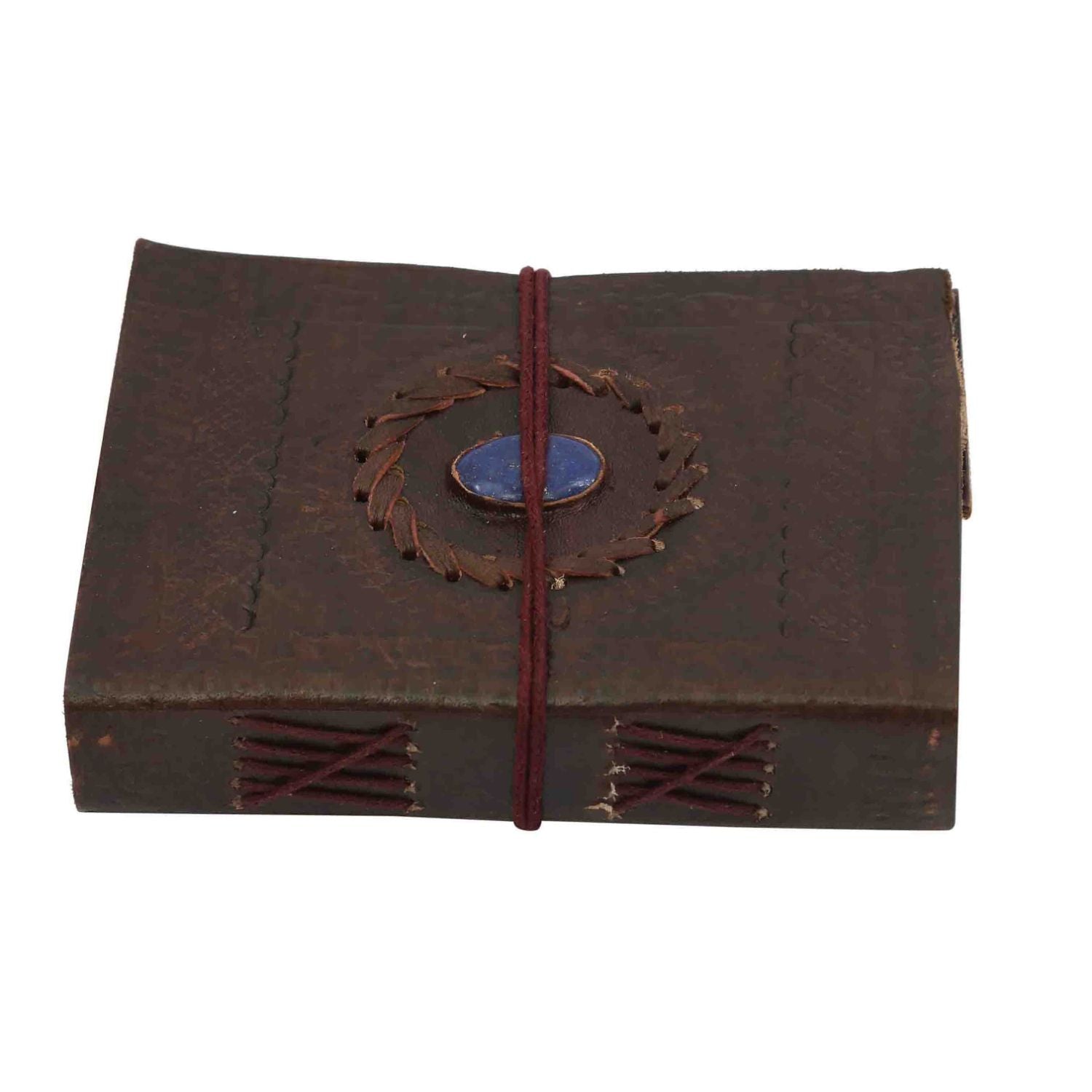 JH-1632 Handmade Leather Journal with intricate design and soft leather cover, showcasing its unique craftsmanship.